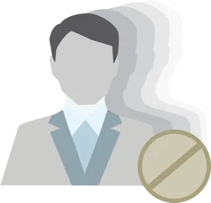 Generic Profile Icon With No Entry Sign PNG
