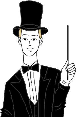 Gentlemanin Top Hatand Tuxedo PNG Image