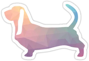 Geometric Basset Hound Artwork PNG Image