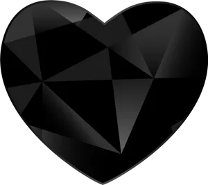 Geometric Black Heart Design PNG Image