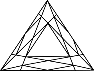 Geometric Black Lines Triangle Pattern PNG Image