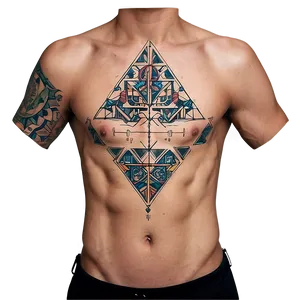 Geometric Chest Tattoo Ideas Png Lbq PNG Image