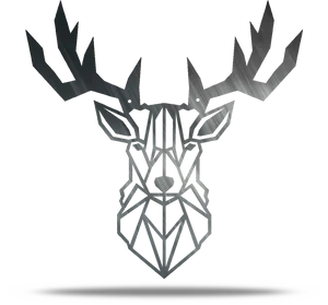 Geometric Deer Head Wall Art PNG Image