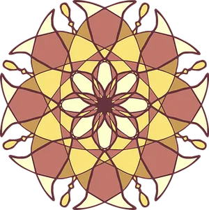 Geometric Floral Mandala Pattern PNG Image