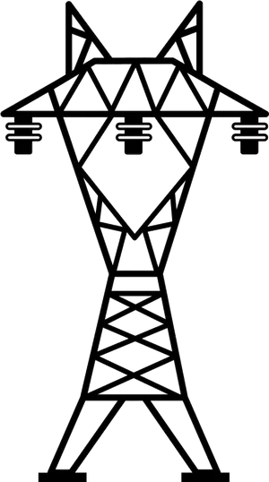 Geometric Fox Pylon Design PNG Image