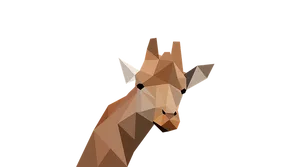 Geometric Giraffe Portrait PNG Image