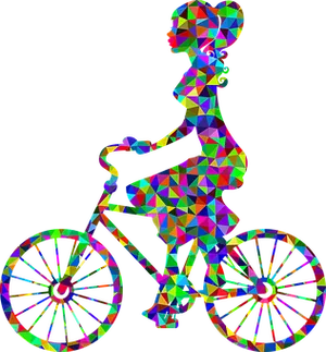 Geometric Girlon Bicycle PNG Image