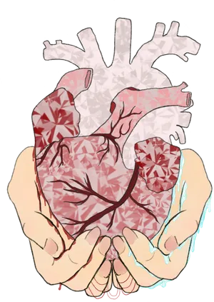 Geometric Heartin Hands Illustration PNG Image