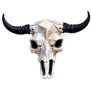 Geometric Longhorn Skull Pattern Png Igd32 PNG Image