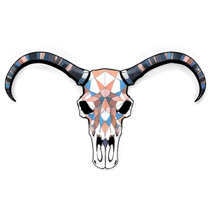 Geometric Longhorn Skull Pattern Png Xwv48 PNG Image