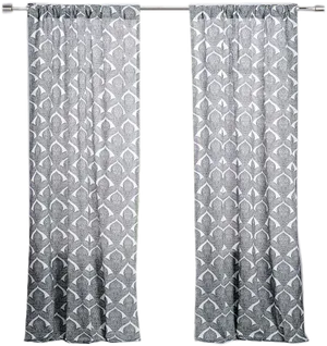 Geometric Pattern Grey Curtains PNG Image