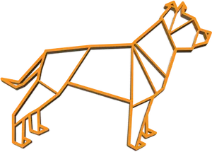 Geometric Pitbull Outline PNG Image