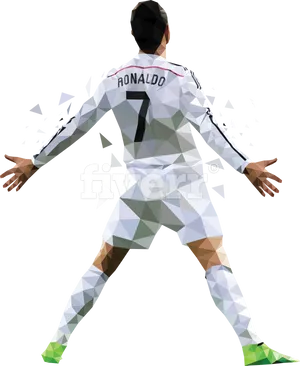 Geometric Soccer Player Artwork PNG Image