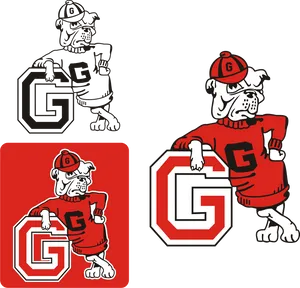 Georgia Bulldogs Mascot Variations PNG Image