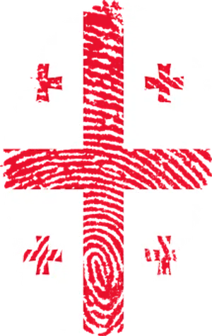 Georgia Flag Fingerprint Art PNG Image