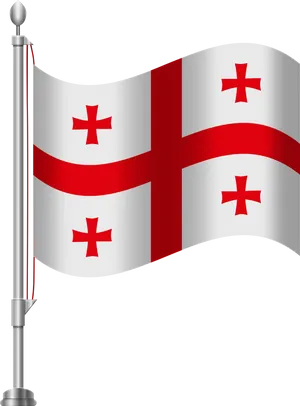 Georgia National Flagon Pole PNG Image