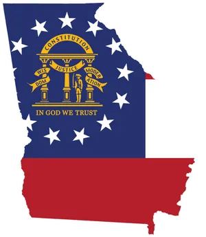 Georgia State Outlinewith Flag PNG Image