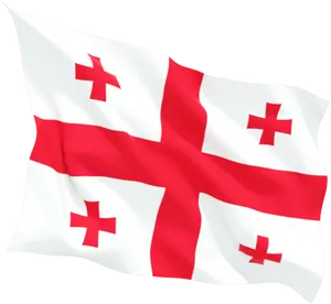 Georgian Flag Waving PNG Image