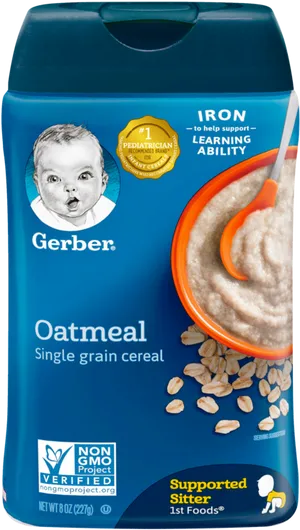 Gerber Oatmeal Cereal Packaging PNG