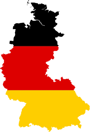 Germany Flag Map Silhouette PNG Image