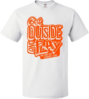 Get Outside And Play Elementary School T Shirt Design PNG Image