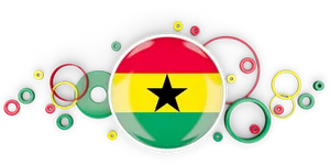 Ghana Flag Abstract Bubble Design PNG Image