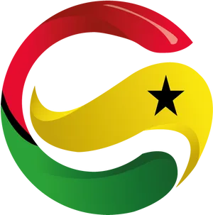 Ghana Flag Ribbon Graphic PNG Image