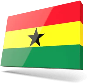 Ghana Flag3 D Rendering PNG Image