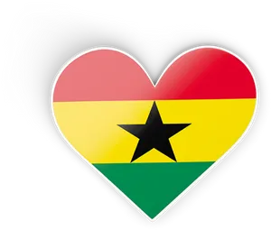 Ghana Love Heart Flag Graphic PNG Image