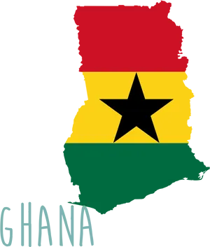 Ghana Mapand Flag PNG Image