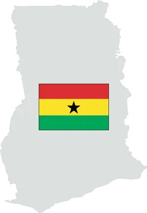 Ghana Mapand Flag PNG Image