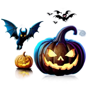 Ghostly Scary Pumpkin Scene Png Vij7 PNG Image