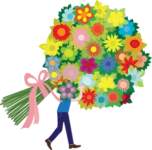 Giant Bouquet Celebration PNG Image