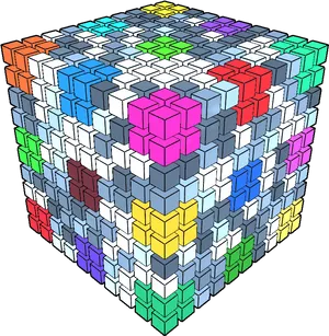 Giant Rubiks Cube Pattern PNG Image