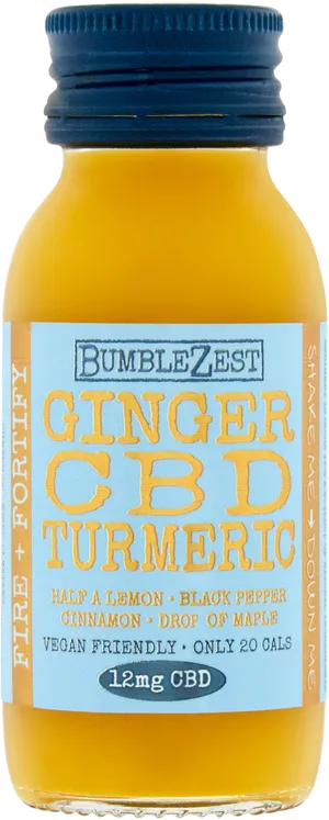 Ginger C B D Turmeric Drink Bottle PNG Image