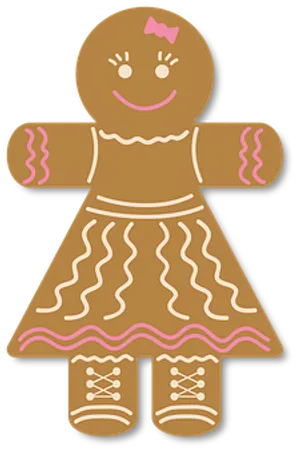 Gingerbread Girl Cookie Illustration PNG Image