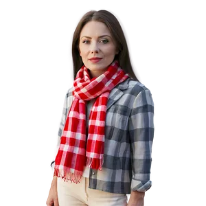 Gingham Red Scarf Png Fjv PNG Image