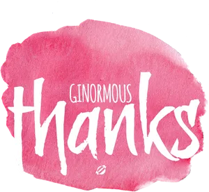 Ginormous Thanks Pink Watercolor Background PNG Image