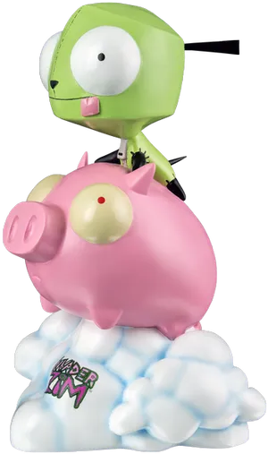 Gir Riding Piggy Figure PNG Image