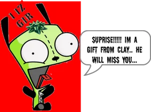 Gir Surprise Gift Message PNG Image