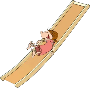 Girl Sliding Down Playground Slide PNG Image