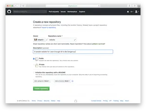 Git Hub Create New Repository Screen PNG Image