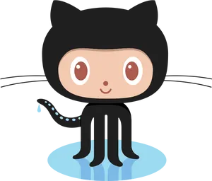 Git Hub Octocat Cartoon PNG Image