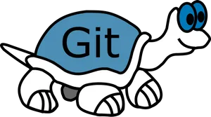 Git Logo Tortoise Cartoon PNG Image