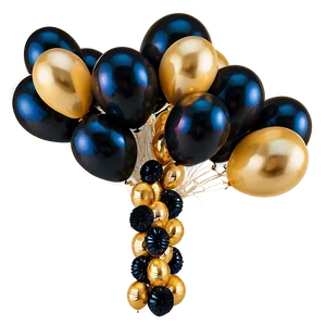 Glamorous Black Gold Balloon Decoration Png Meh87 PNG Image