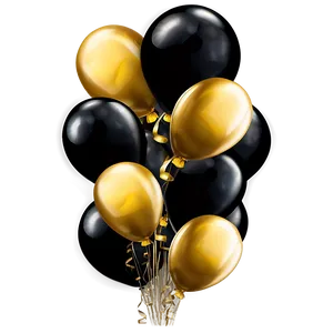 Glamorous Black Gold Balloon Decoration Png Xyu PNG Image