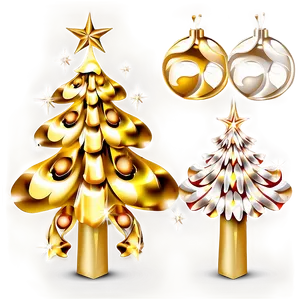 Glamorous Gold Christmas Tree Setups Png 06282024 PNG Image