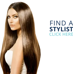 Glamorous Hair Model Promotion PNG Image