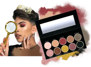 Glamorous Makeupand Eyeshadow Palette PNG Image