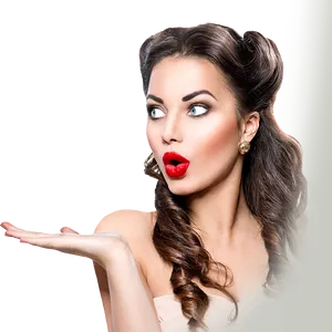 Glamorous Retro Makeup Look.png PNG Image